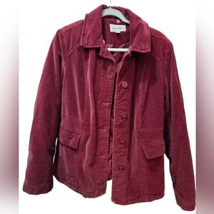 Cherokee brand maroon corduroy jacket, women's, size L